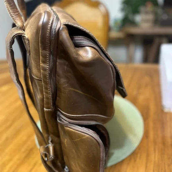 Brown Leather Backpack - Picture 7 of 16